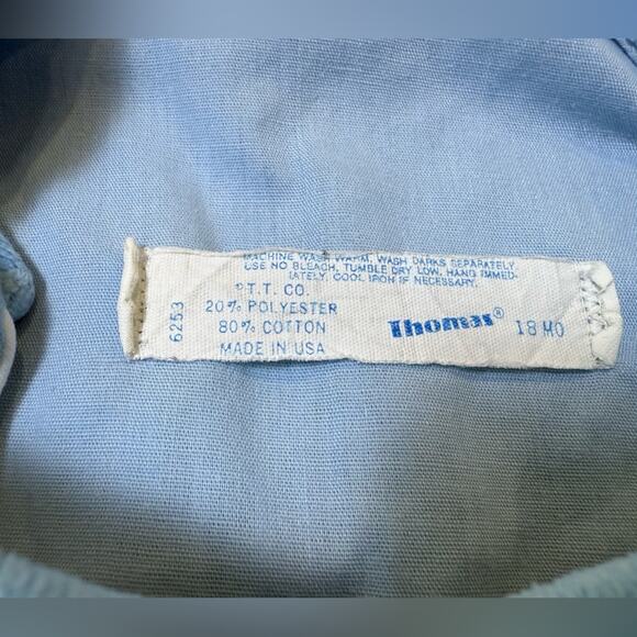 Vintage Thomas Baby Overalls Romper Blue With Numbers And Bear Size 18 Month - Picture 4 of 7